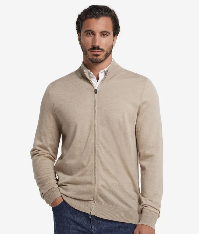 Cardigan con zip in Cashmere Ultrafine