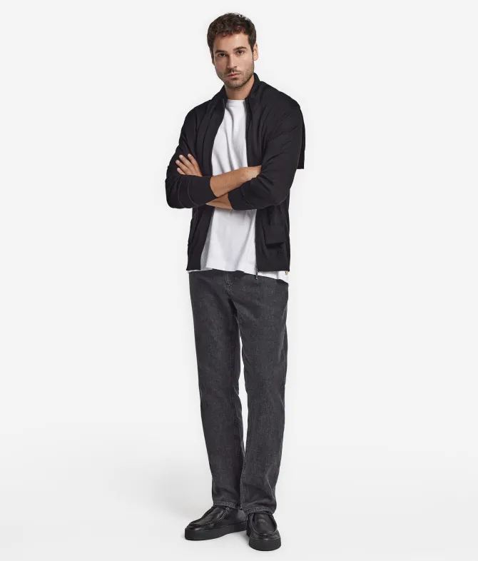 Cardigan con zip in Cashmere Ultrafine