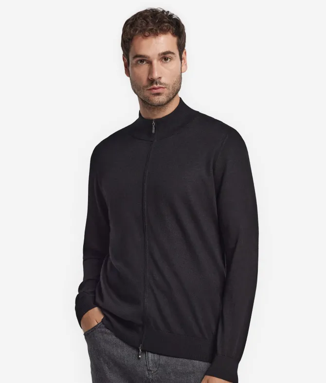 Cardigan con zip in Cashmere Ultrafine