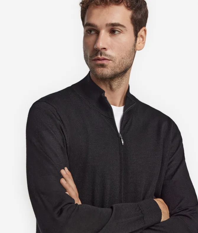 Cardigan con zip in Cashmere Ultrafine