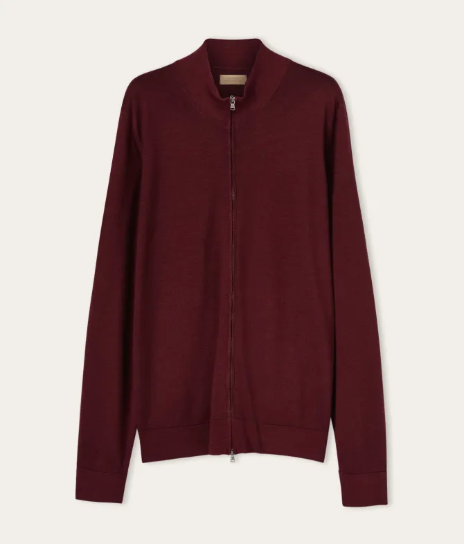 Cardigan con zip in Cashmere Ultrafine