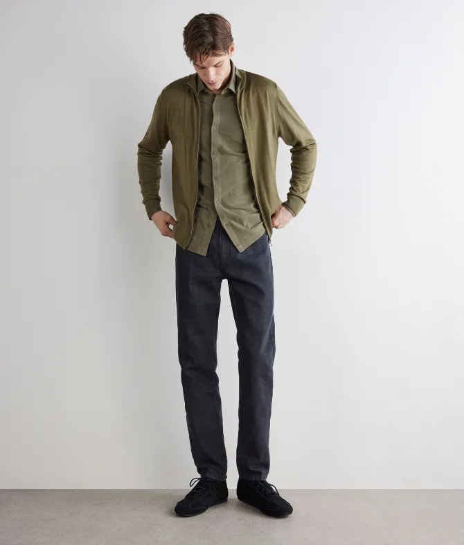 Cardigan con zip in Cashmere Ultrafine