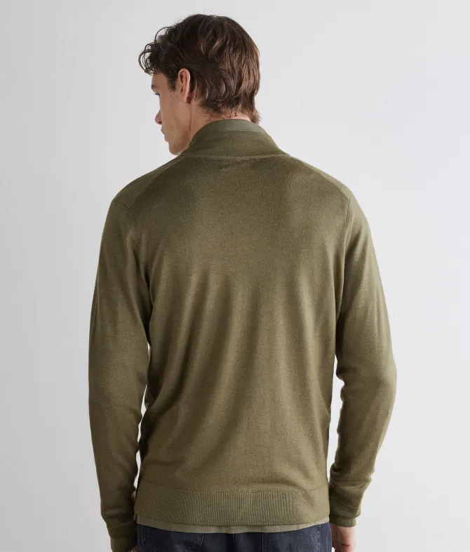 Cardigan con zip in Cashmere Ultrafine