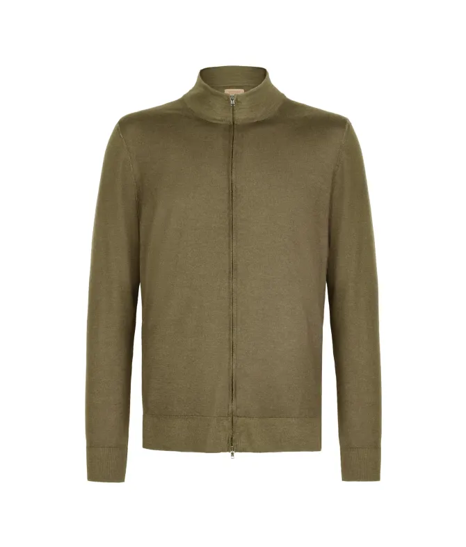 Cardigan con zip in Cashmere Ultrafine
