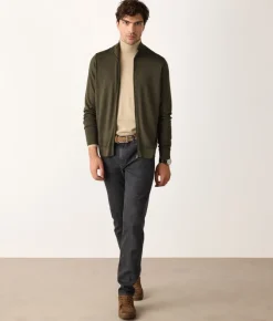Cardigan con zip in Cashmere Ultrafine