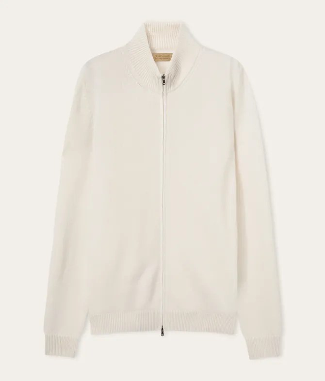 Cardigan con zip in Cashmere Ultrasoft