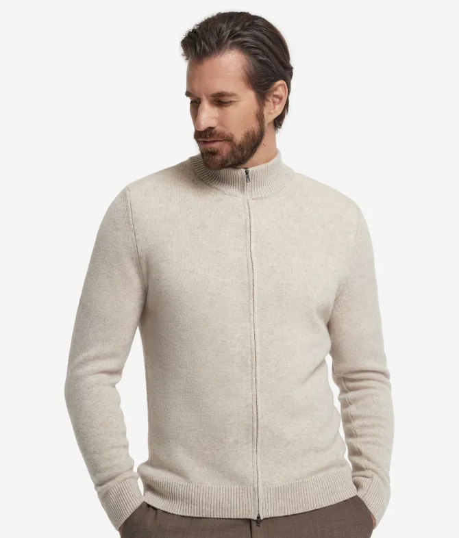 Cardigan con zip in Cashmere Ultrasoft