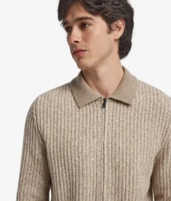 Cardigan con zip in Cashmere Undyed Ultrasoft