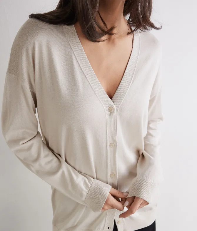 Cardigan in seta cotone