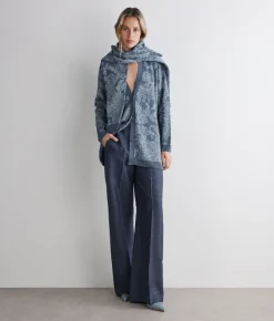 Cardigan jacquard botanico
