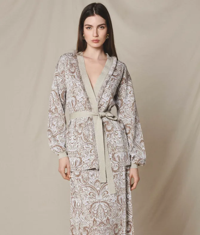 Cardigan jacquard paisley