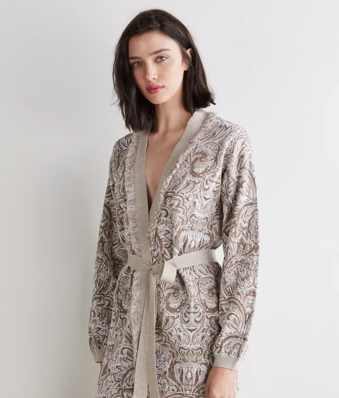 Cardigan jacquard paisley