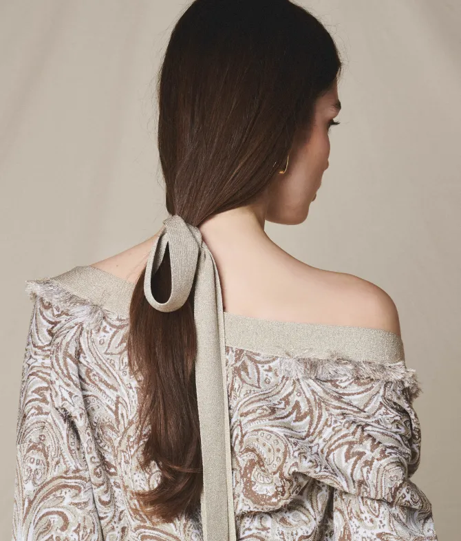 Cardigan jacquard paisley