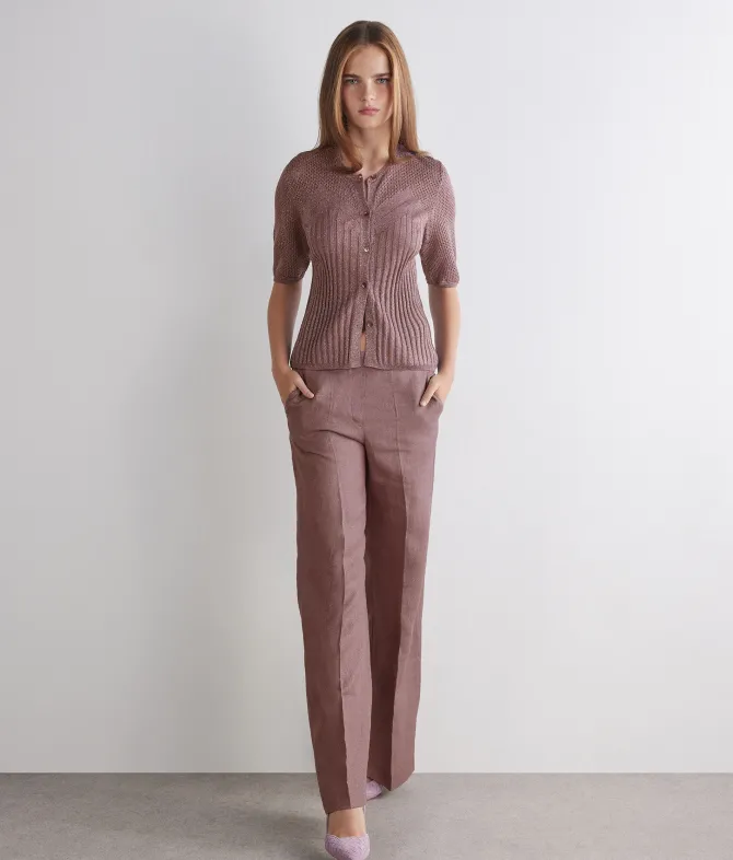 Cardigan trafori lamè