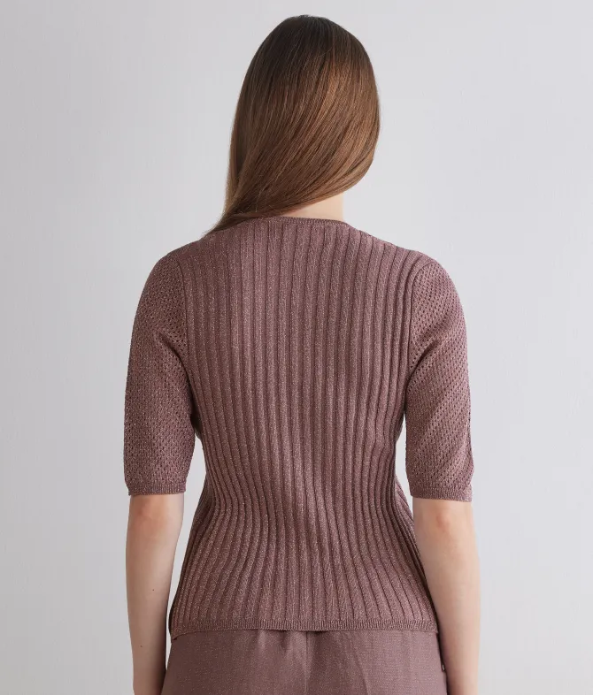 Cardigan trafori lamè