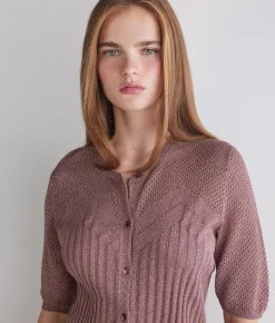 Cardigan trafori lamè