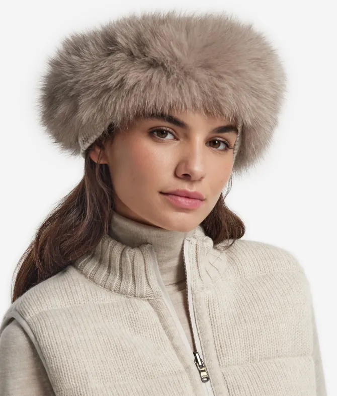 Colbacco in cashmere e pelliccia