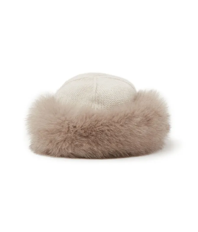 Colbacco in cashmere e pelliccia