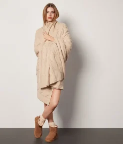 Coperta con motivo a trecce in Cashmere