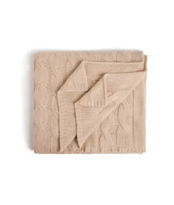 Coperta con motivo a trecce in Cashmere