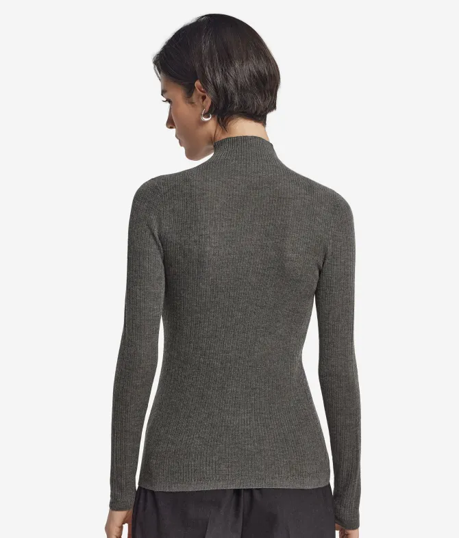 Dolcevita a costina in Cashmere Ultrafine