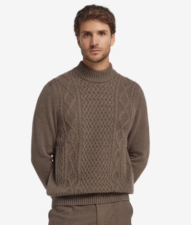 Dolcevita con motivo Fisherman in Cashmere Ultrasoft