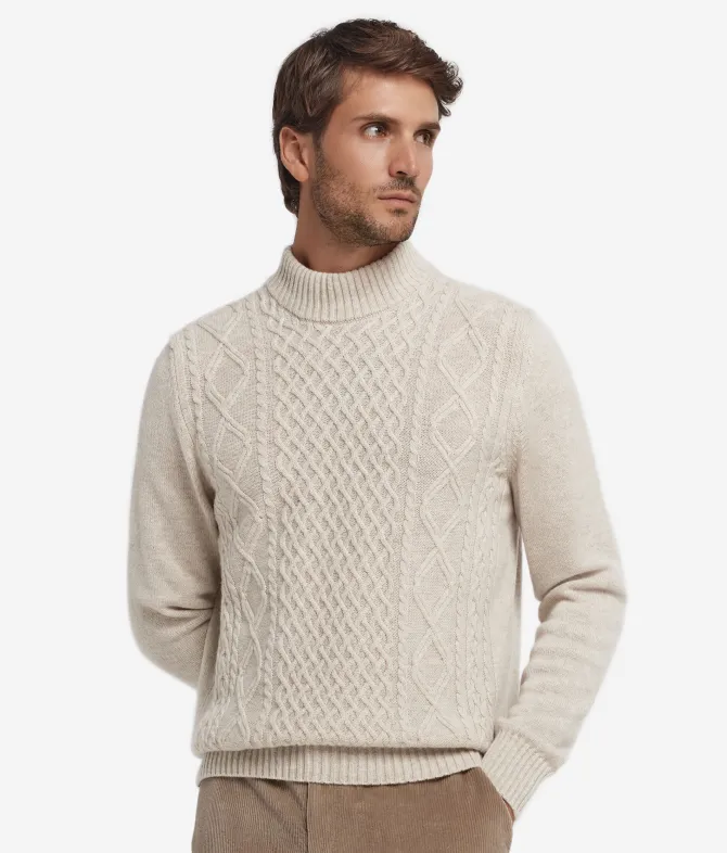 Dolcevita con motivo Fisherman in Cashmere Ultrasoft