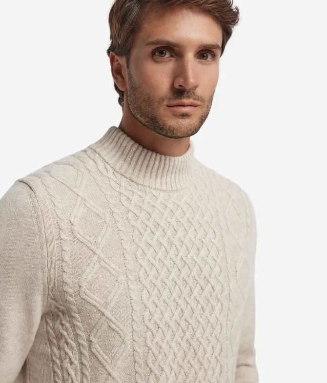Dolcevita con motivo Fisherman in Cashmere Ultrasoft