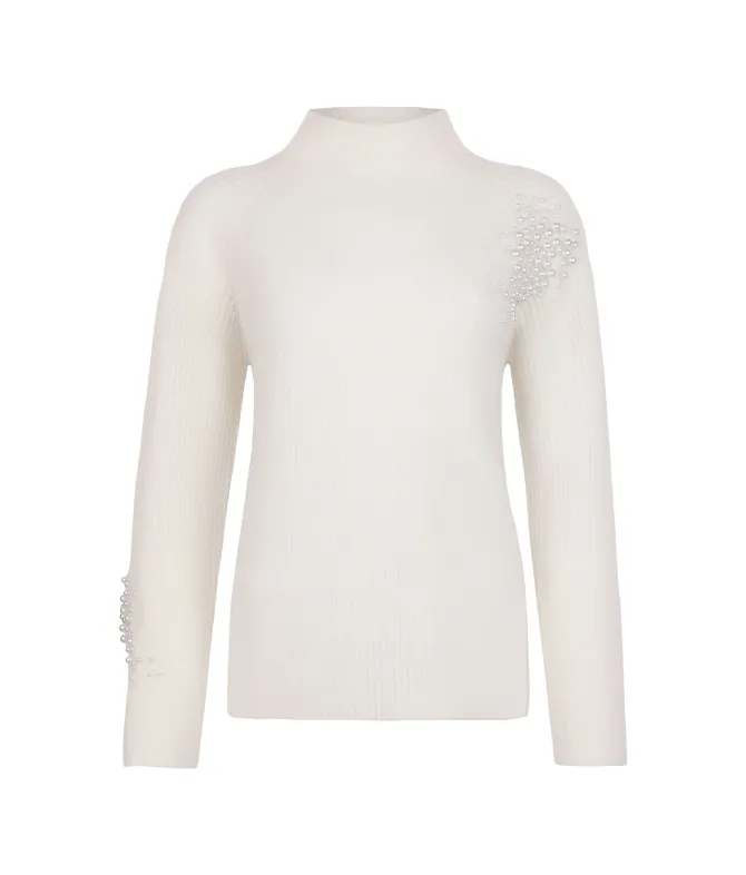 Dolcevita con perle in Cashmere Ultrasoft