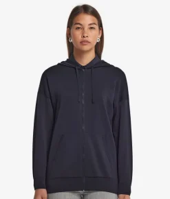 Felpa con cappuccio in seta cotone