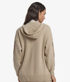 Felpa con trecce e strass in Cashmere Ultrasoft
