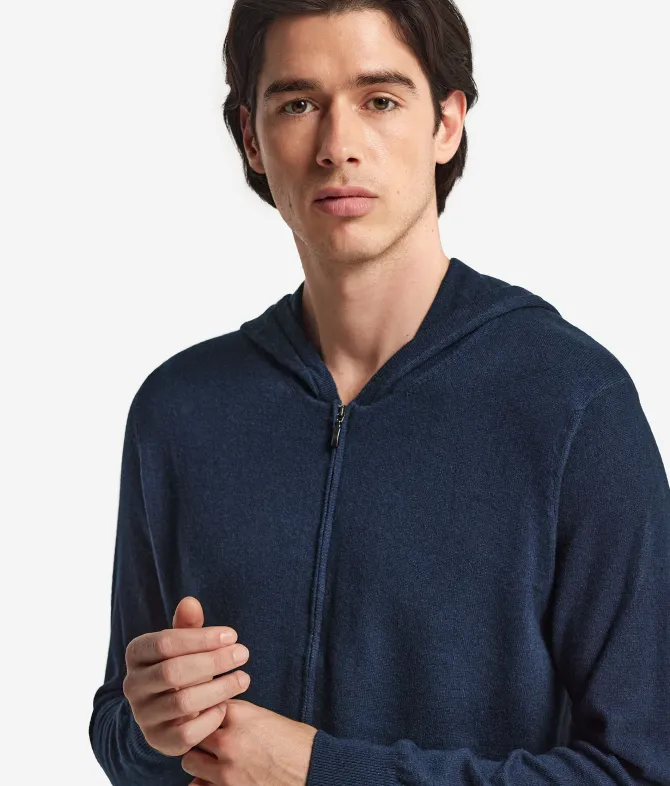 Felpa con zip in Cashmere Ultrasoft