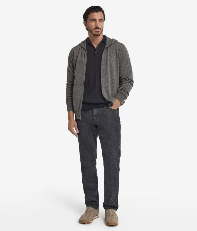 Felpa con zip in Cashmere Ultrasoft