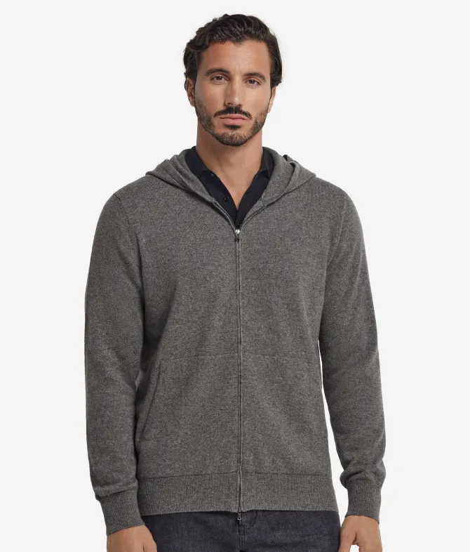 Felpa con zip in Cashmere Ultrasoft