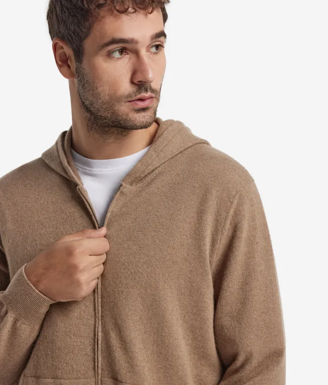 Felpa con zip in Cashmere Ultrasoft