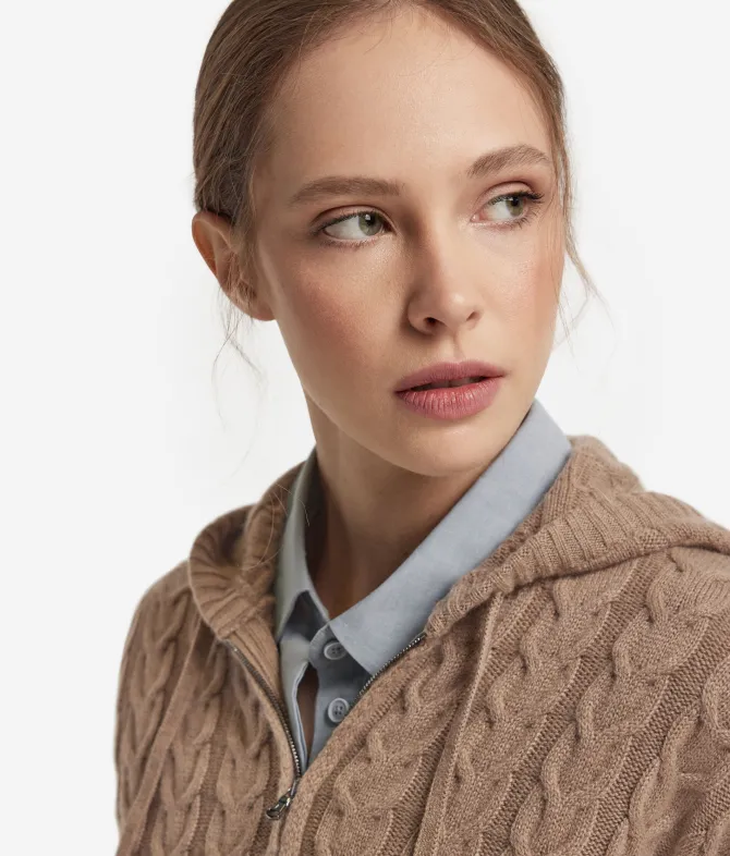 Felpa trecce in Cashmere Ultrasoft