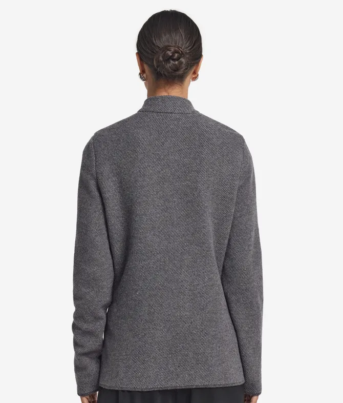Giacca bicolore in lana e cashmere
