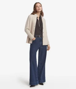 Giacca bicolore in lana e cashmere