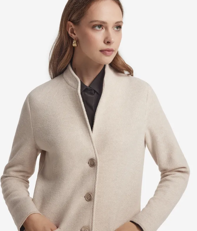 Giacca bicolore in lana e cashmere