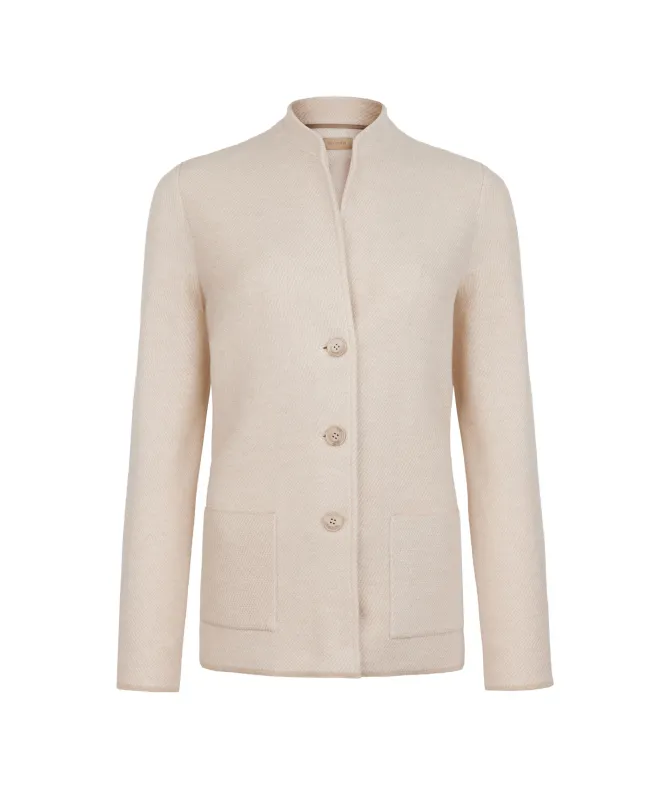 Giacca bicolore in lana e cashmere