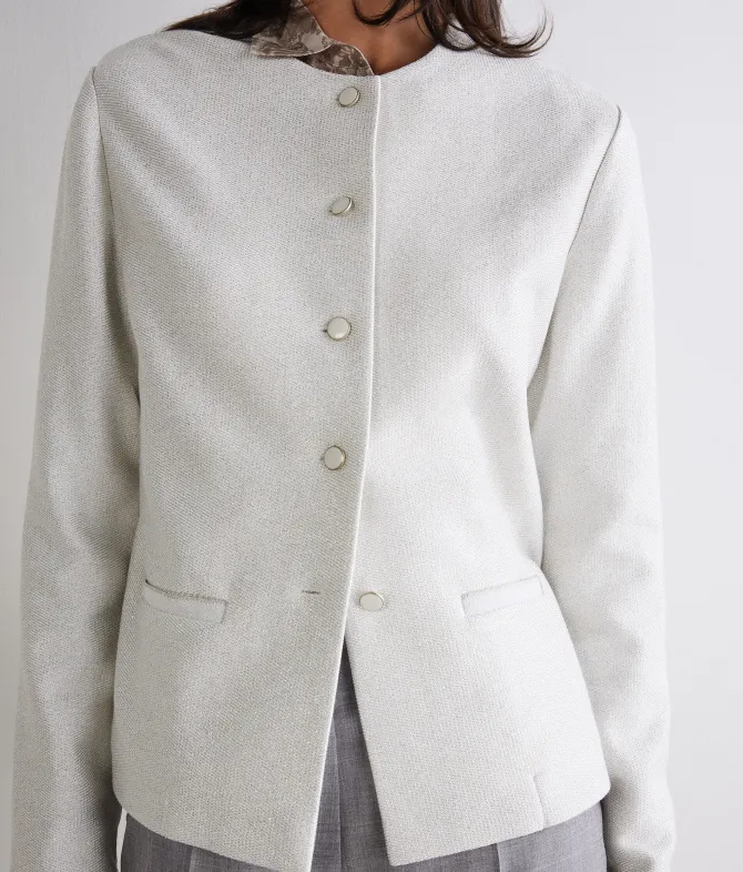 Giacca crop lamé in cotone