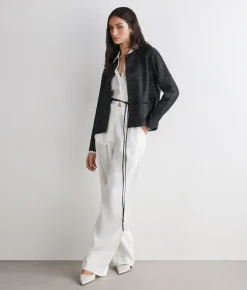 Giacca crop lamé in cotone