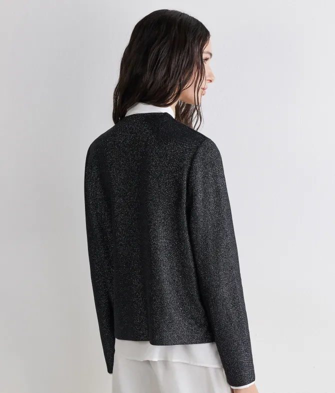 Giacca crop lamé in cotone