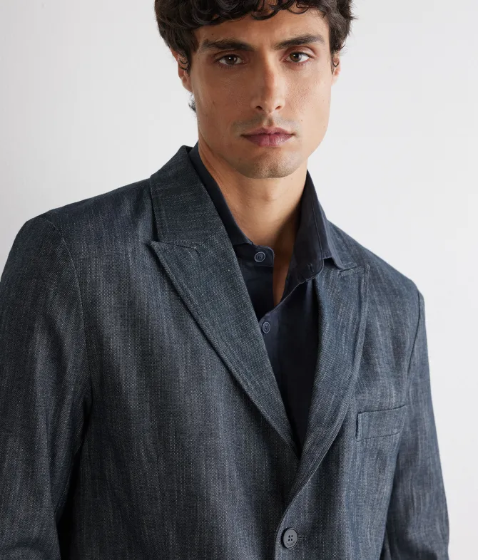 Giacca in cotone effetto denim