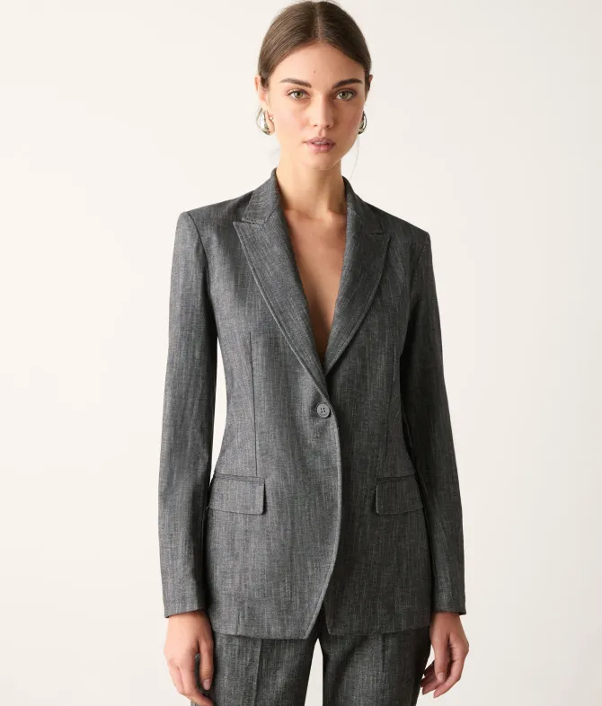 Giacca in cotone effetto denim