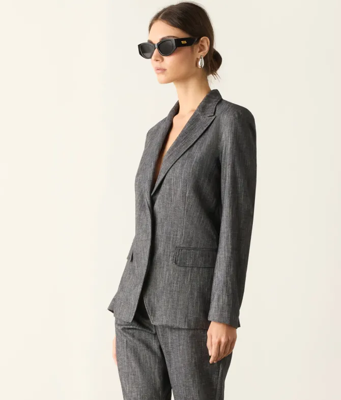 Giacca in cotone effetto denim