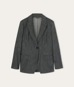 Giacca in cotone effetto denim