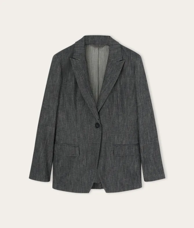 Giacca in cotone effetto denim