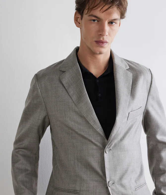 Giacca monopetto in cashmere seta