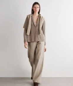 Giacca moulinè in cotone lino